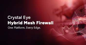 Graphic with text Crystal Eye Hybrid Mesh Firewall