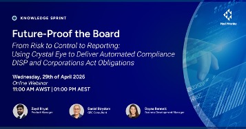 Graphic with text Knowledge Sprint: Future-Proof the Board and webinar speakers' details