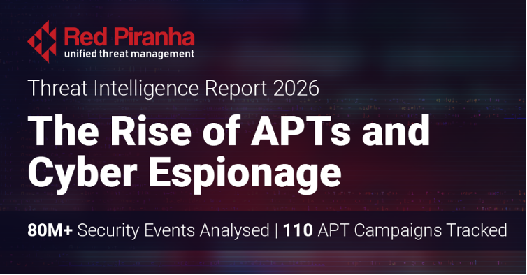 Graphic with text Red Piranha Threat Intelligence Report 2026